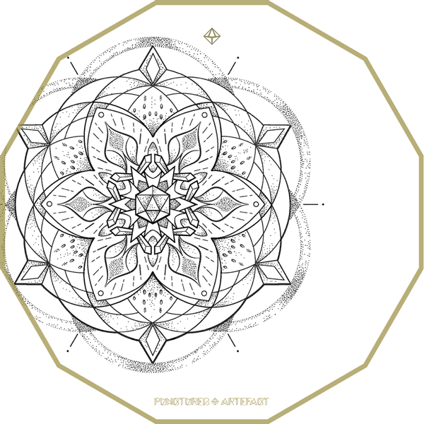 This Design Features Mandala, With A Icosahedron Centre - Draw Sacred Geometry (600x600), Png Download