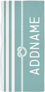 Custom Mint White Rope Stripes Beach Towel - Navy Blue White Stripe Personalized Beach Towel (350x350), Png Download