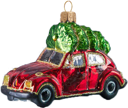Vintage Christmas Ornaments Png - Volkswagen Beetle (500x500), Png Download