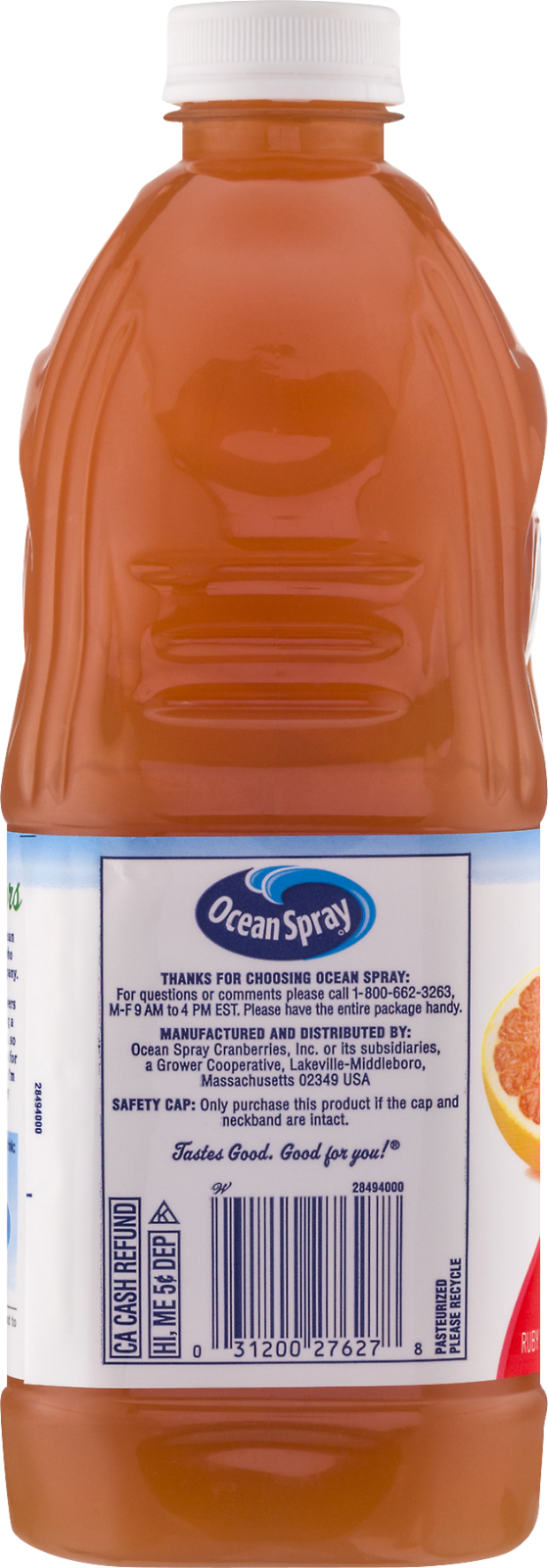 Ocean Spray 100% Juice, Cranberry Concord Grape - 60 (560x1600), Png Download
