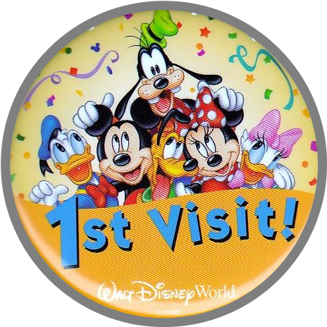 Disney First Visit Button (510x524), Png Download