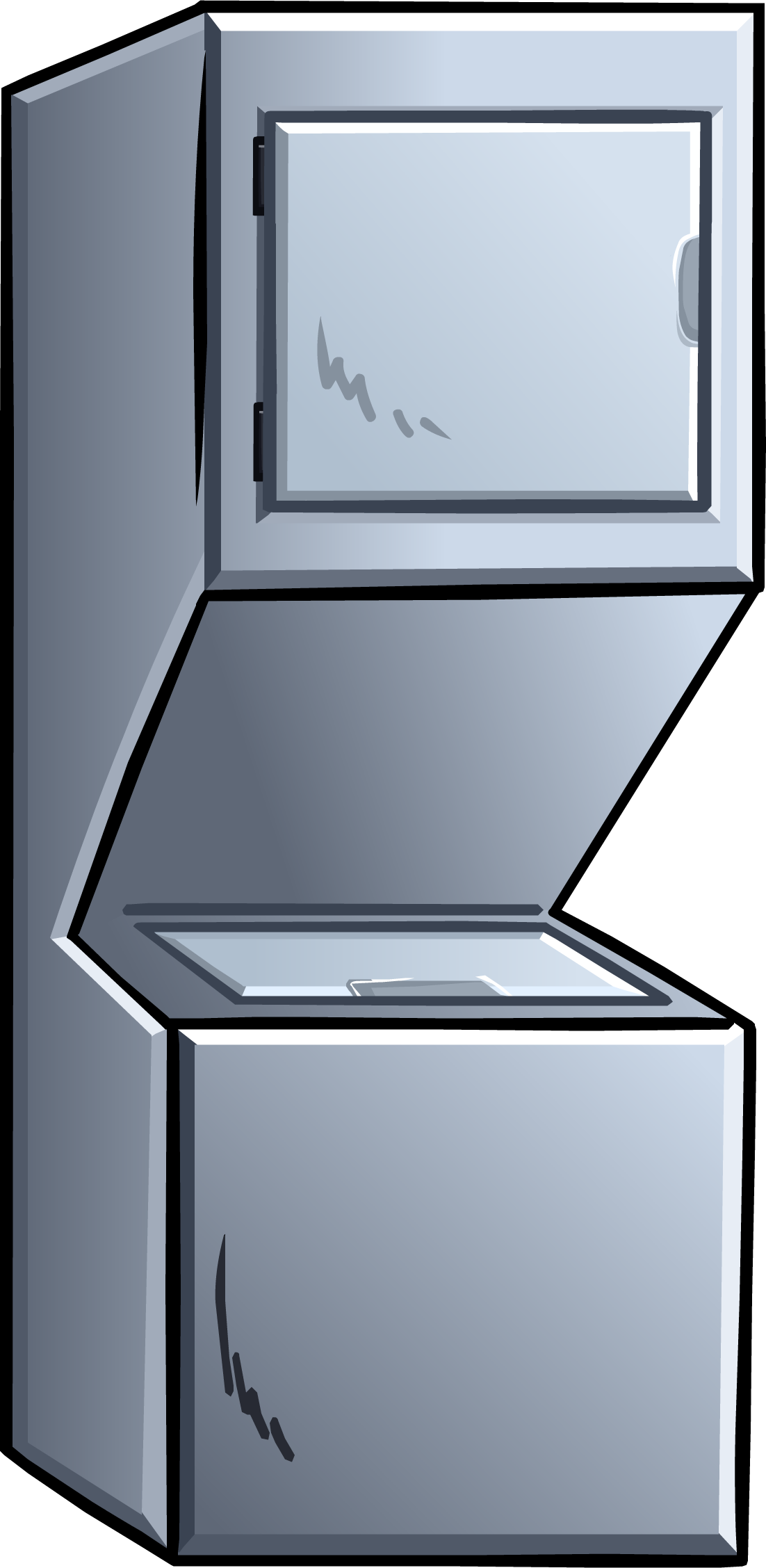 Stacking Washer And Dryer - Club Penguin Washing Machine (1102x2255), Png Download