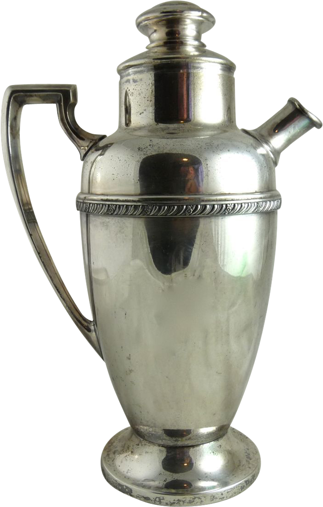 Vintage Silver Plate Cocktail Shaker From Ornaments - Cocktail Shaker (1023x1023), Png Download