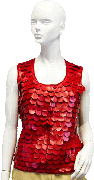 Red Petals Tank Top Vegan Leather Size Xl - Mannequin (485x600), Png Download