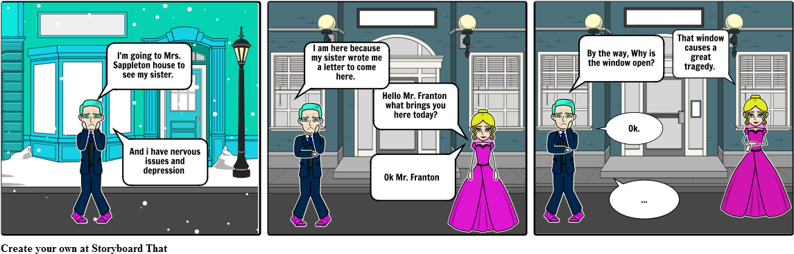 The Open Window - Cartoon (1164x385), Png Download