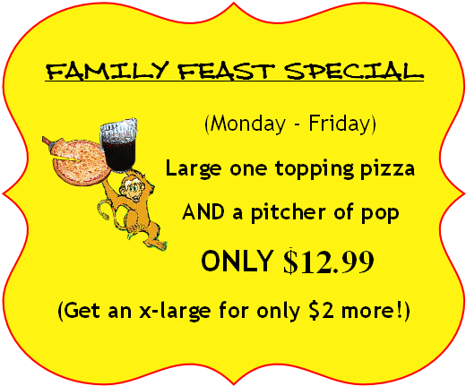 Token Special 1 Pizza Special - Pizza (525x450), Png Download