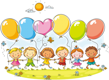Royalty Free Download Children With Balloons Clipart - Addison Has Fun Anytime, Anywhere Coloring Book (360x360), Png Download