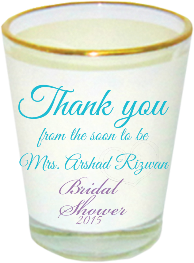 Bridal Shower Shot Glass - 100 Pcs Custom Made Hang Tags Personalized Wedding (1024x1024), Png Download