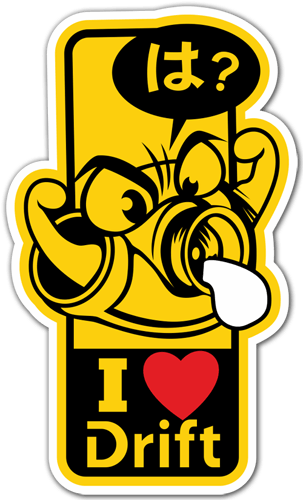 Car & Motorbike Stickers - Love Drift Sticker (303x500), Png Download