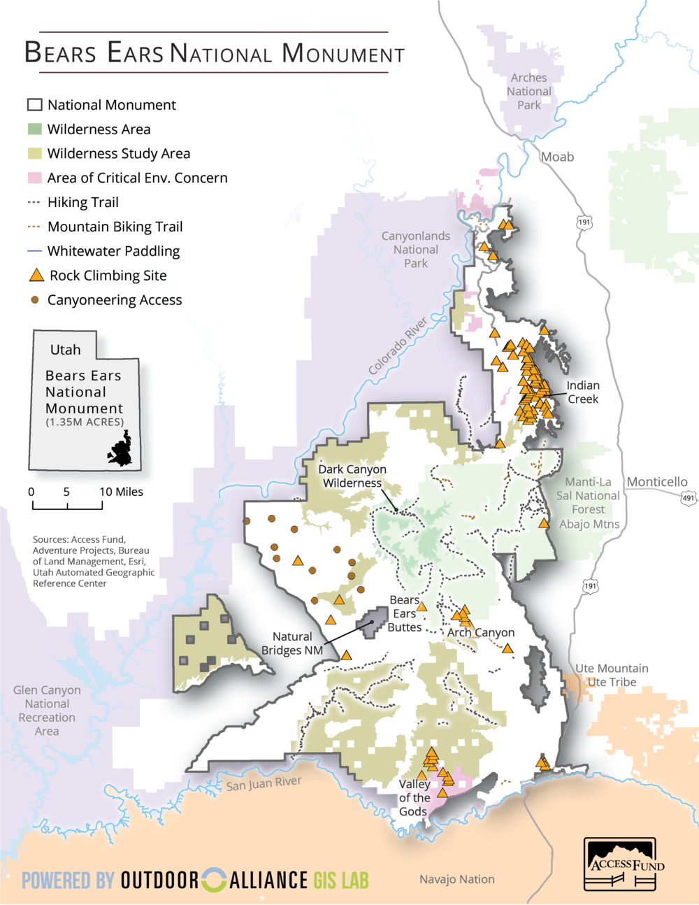 Original Boundaries Of Bears Ears National Monument, - Atlas (1000x1294), Png Download