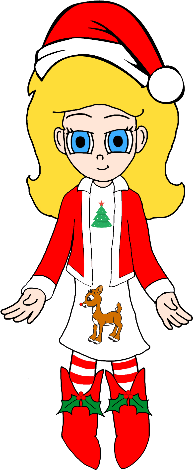 Jenny Chupa-chups In A Christmas Outfit & A Santa Hat - Wreck-it Ralph (800x1907), Png Download