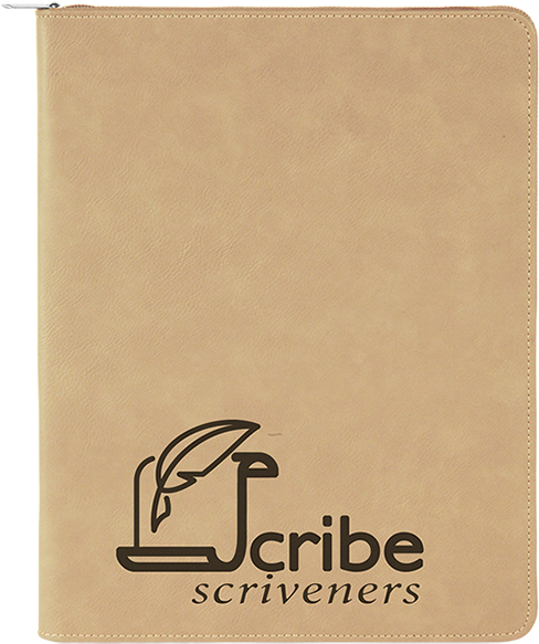 Light Brown With Zipper Laserable Leatherette Portfolio - Leatherette Portfolio With Zipper - Light Brown (600x600), Png Download