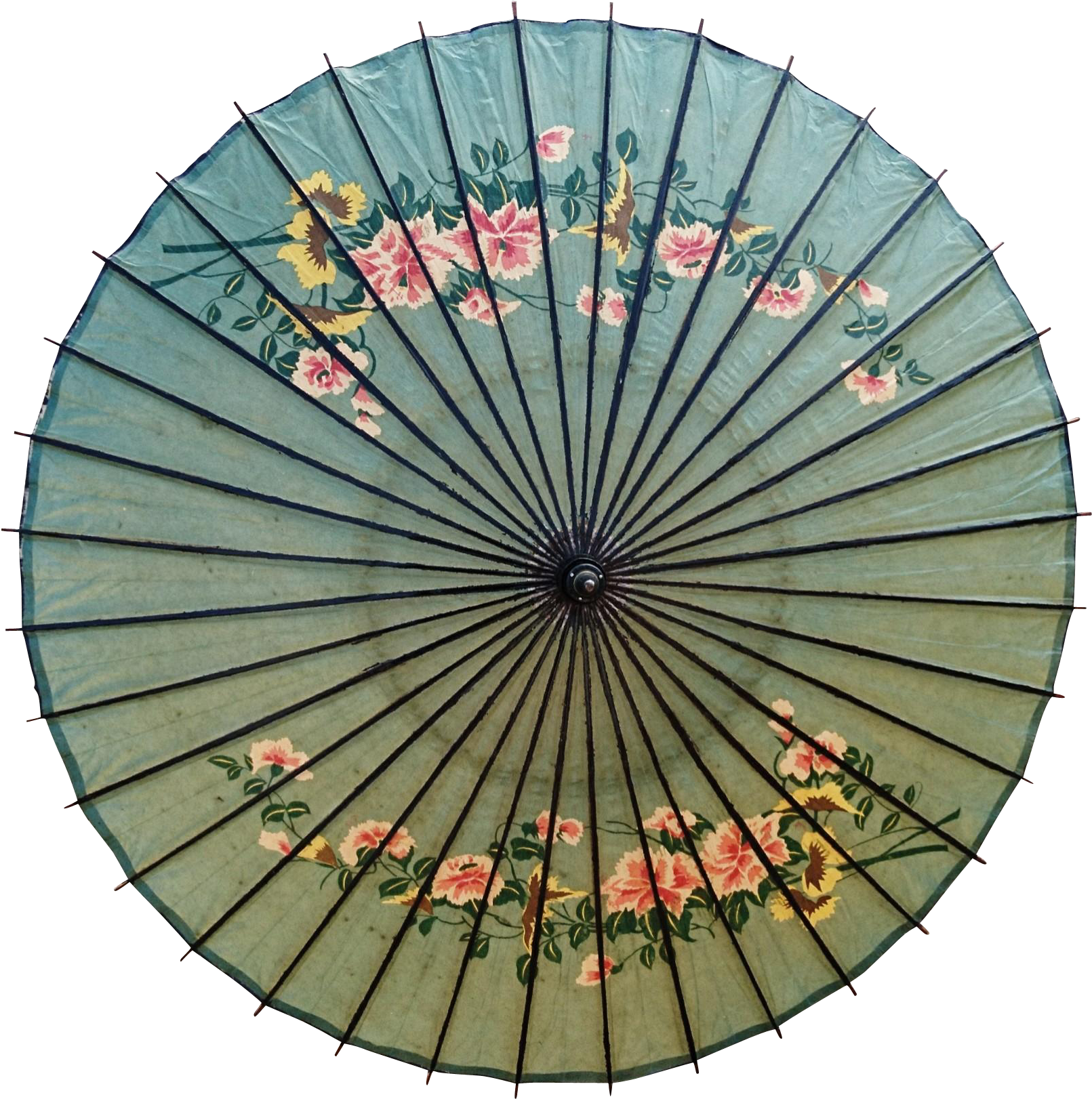 19th Century Japanese Parasol, Antique Hand Printed - Paper Parasol Transparent Png (1621x1621), Png Download