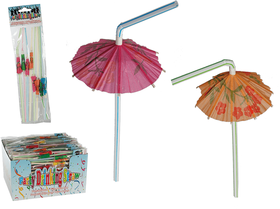 Free Download Sugerør Med Parasol Clipart À Vos Cocktails - Ezee Multicolour Umbrella Straw - 100 Pieces (945x709), Png Download