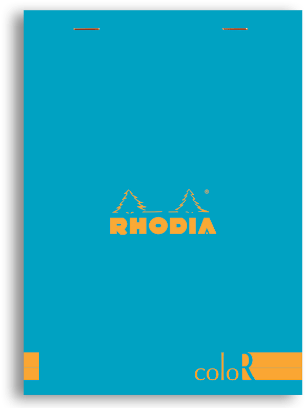 Rhodia Colorr Premium Stapled Notepad, Turquoise, Lined, - Rhodia A5 Pad No.16 - Black - Grid (800x800), Png Download
