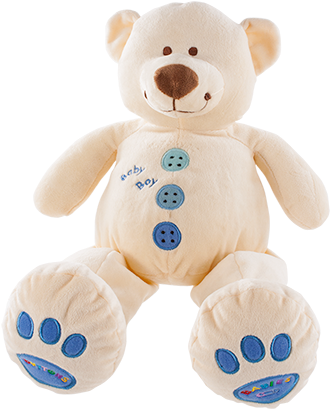 Cuddly Baby Buttons With Crinkly Ears & Squeaky Feet - Bear (412x474), Png Download