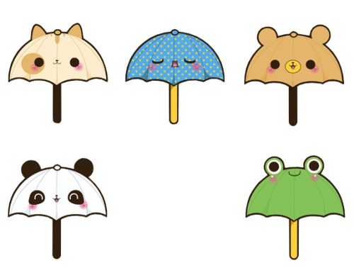 Adorable, Chibi, And Japan Image - Umbrella Kawaii (500x395), Png Download