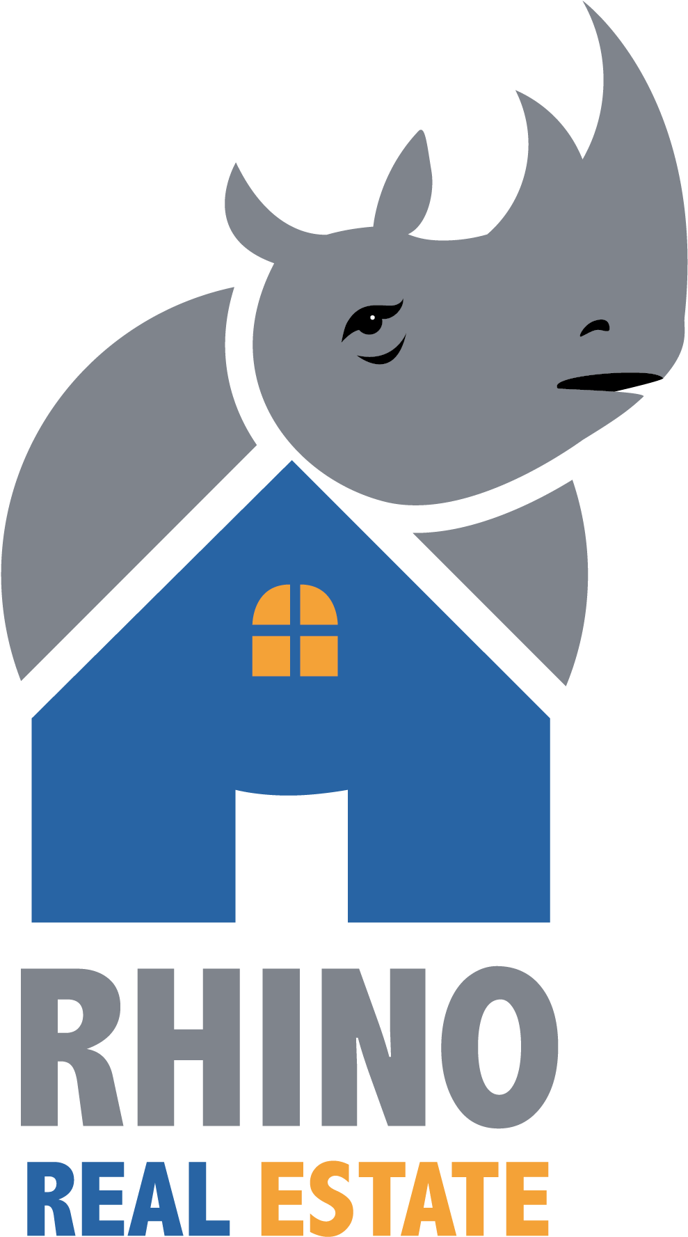 Simple And Modern Logo Featuring A Compouse Of Rhino - Rhino Real Estate (2000x2000), Png Download