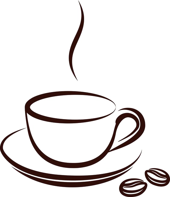 Drawn Tea Cup Cafe Mug - Coffee Cup Clipart (564x655), Png Download