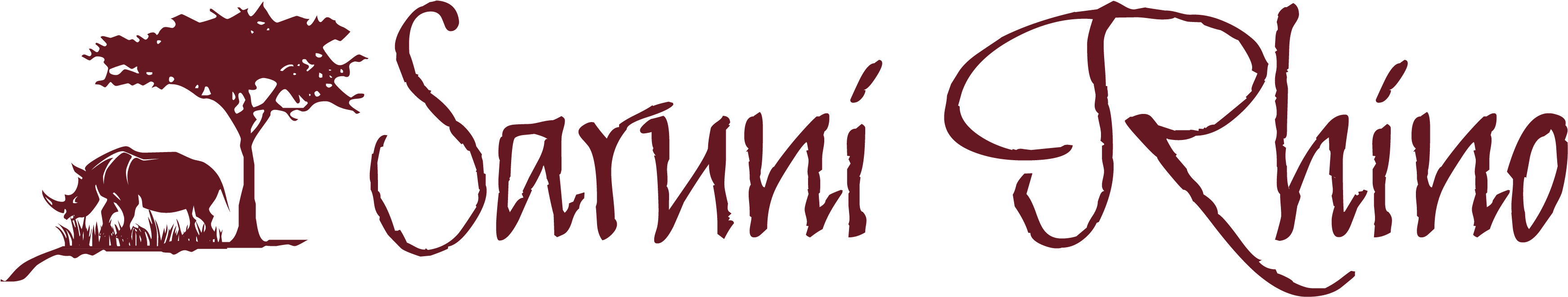 Saruni Rhino Logo 3 - Calligraphy (3736x1160), Png Download