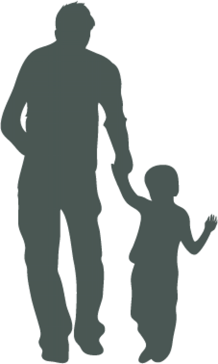 Silhuouette Of An Adult And A Child Holding Hands - Silhouette Man (720x1199), Png Download