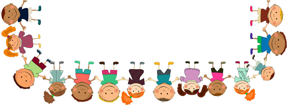 Children Holding Hands Bottom Border - Okul Öncesi Sayfa Kenarlıkları (1134x399), Png Download