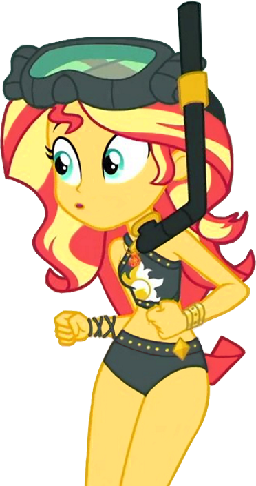 Background Removed, Belly Button, Bikini, Bracelet, - Sunset Shimmer In Swimsuit (372x705), Png Download
