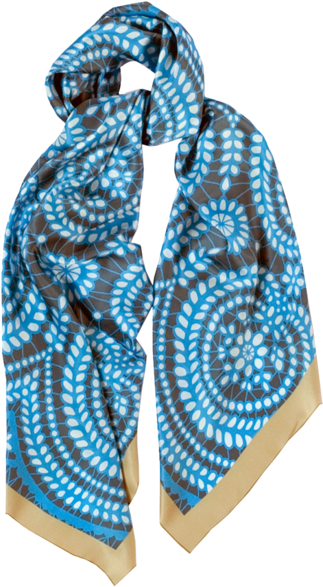 Image Of Lace Blue Turquoise Silk - Silk (514x1000), Png Download