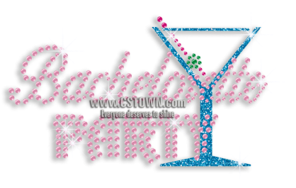Fancy Bachelorette Party Drinks Iron-on Rhinestone - Iron On Rhinestone Transfer (450x450), Png Download