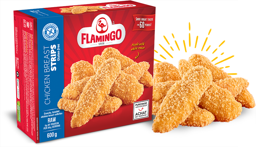 Gluten Free Chicken Strips - Flamingo Gluten Free Chicken Strips (860x495), Png Download