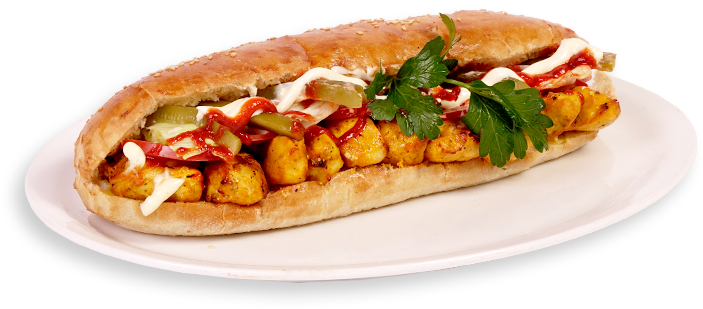 Chiken Leg Sandwich - Chicken (770x566), Png Download