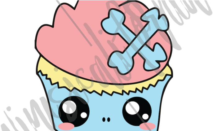 Candy Skull - Cupcake Sugar Skulls (750x422), Png Download