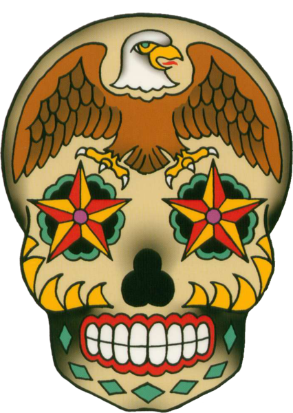 Share This Image - Eagle Sugar Skull (426x600), Png Download