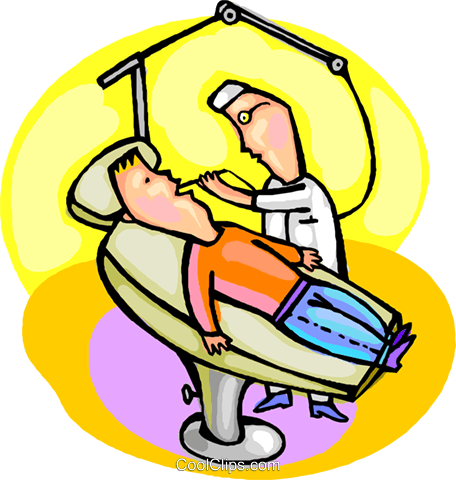 Dentista Trabalhando Em Paciente Livre De Direitos (456x480), Png Download