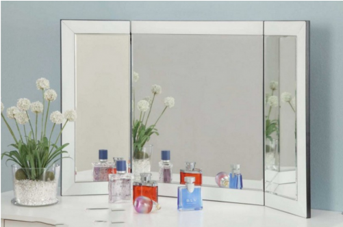 Folding Mirror Dressing Table (500x500), Png Download
