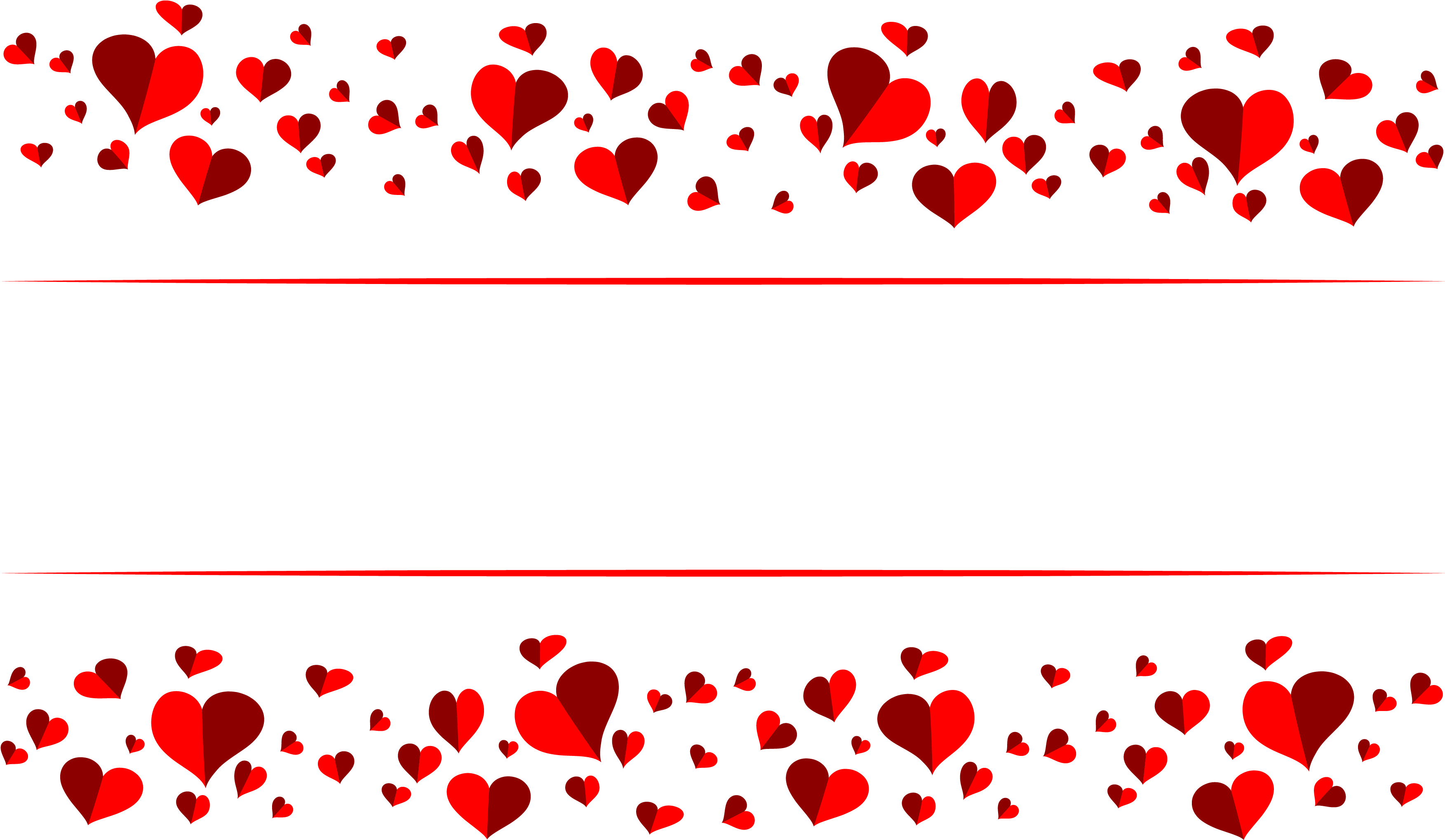 Banner-hearts - Love Heart Banner Transparent (4000x2333), Png Download