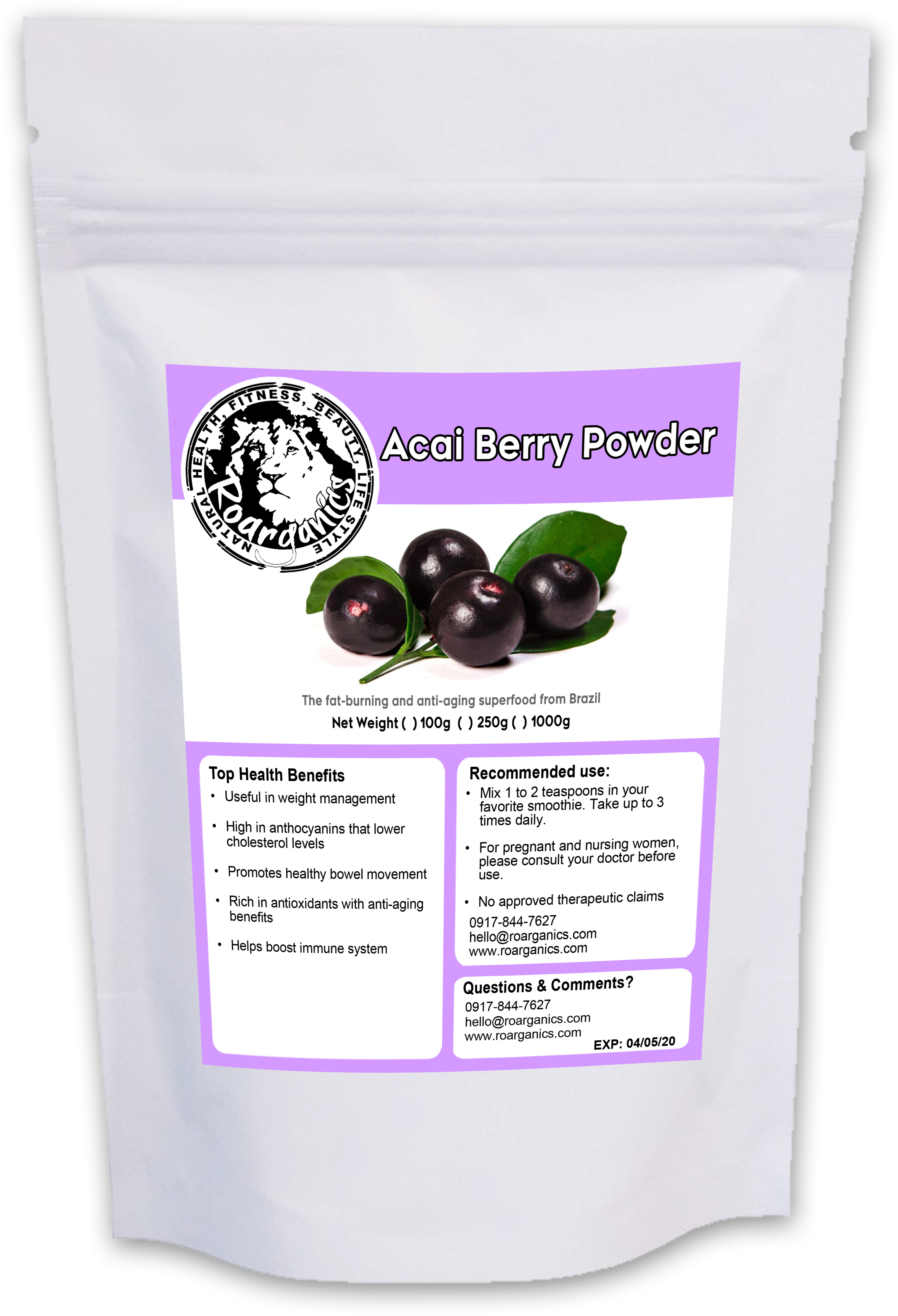 Acai Berry Powder - Acai Berry (4696x6250), Png Download