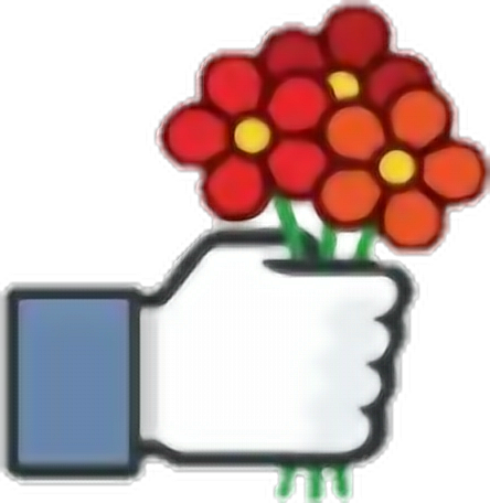 Facebook Like Mao Hand Curtir Flower Flor - Likes Stickers (444x456), Png Download
