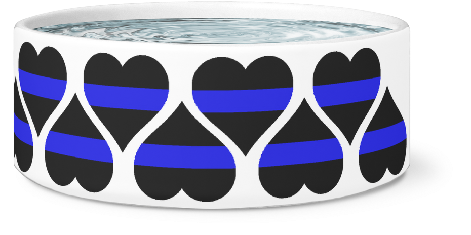 Thin Blue Line Hearts Dog Bowl - Bracelet (1024x1024), Png Download