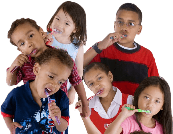 Kids Dental Kare Dentista Para Niños The Most Trusted - Group Of Children Brushing Teeth (622x471), Png Download