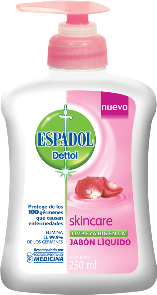 Espadol Dettol Jabón Líquido Antibacterial* Skincare - Dettol Handwash Skin Care (1000x1000), Png Download