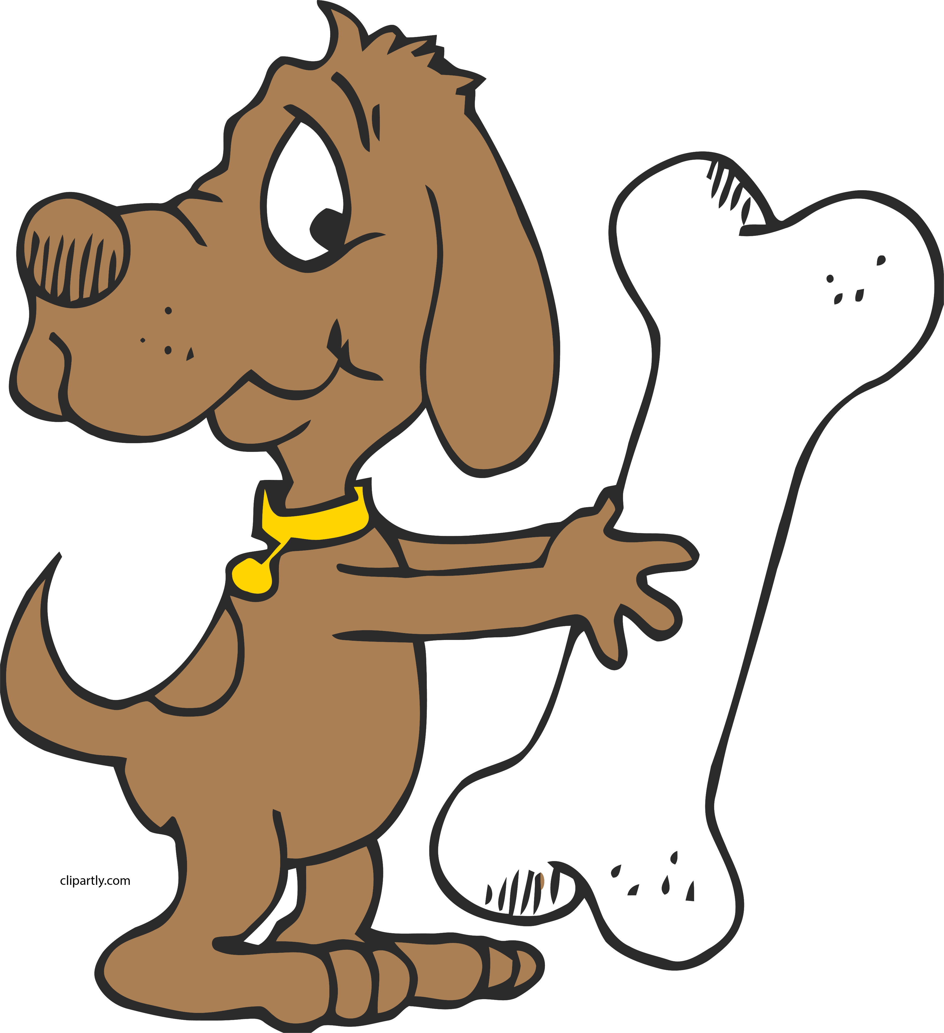 Dog With A Seriously Large Bone Clipart Png - Fun Dogs Shower Curtain (3574x3911), Png Download