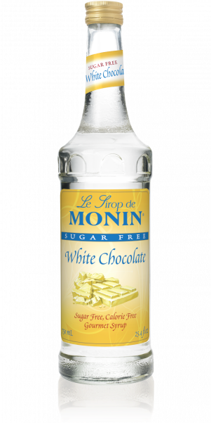 Monin Sugar Free White Chocolate Syrup 750 Ml Glass - Monin Sauce White Chocolate (600x600), Png Download