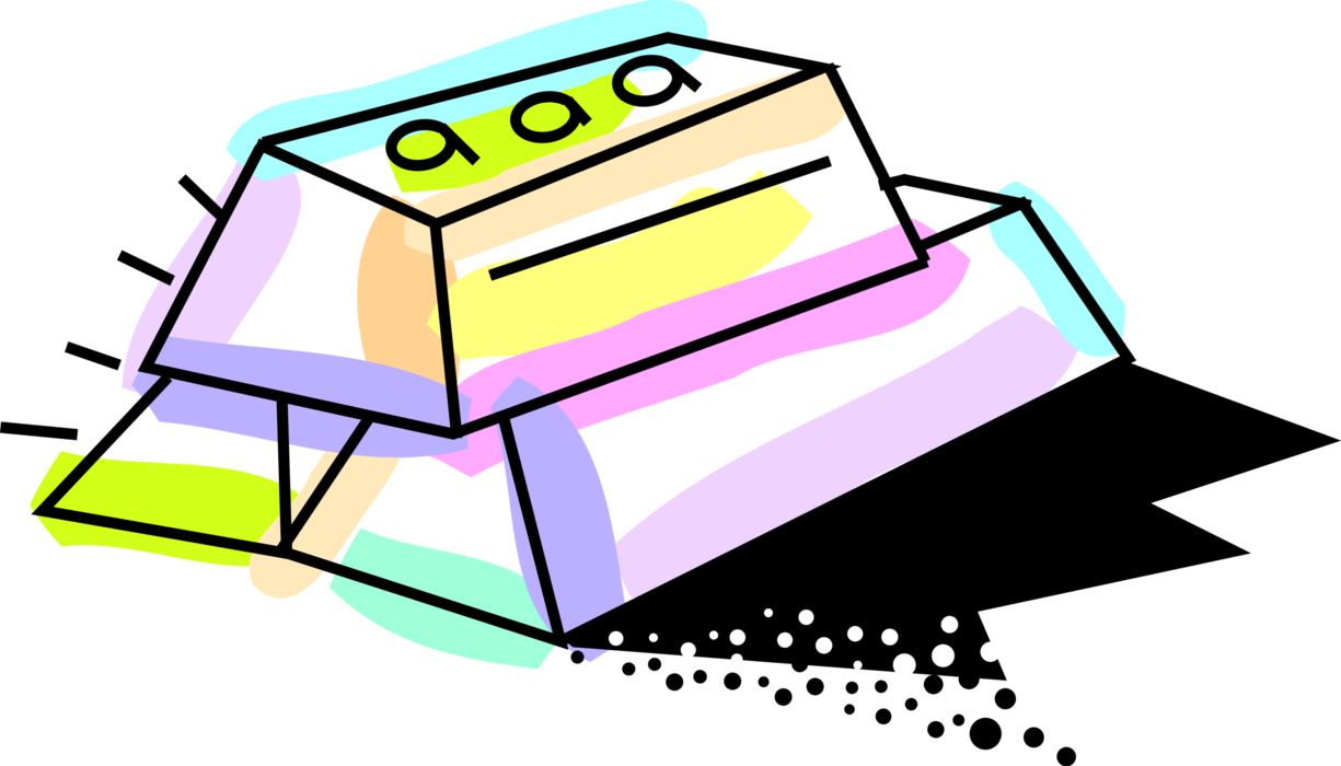 Vector Illustration Of Precious Metal Gold Bar, Gold - Clip Art (1225x700), Png Download