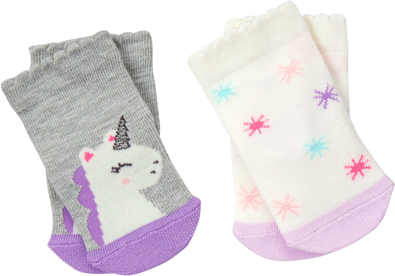 Unicorn & Stars Socks - Sock (1400x1780), Png Download