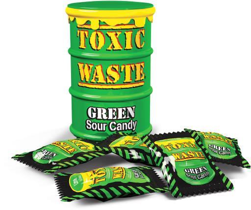 Each Collectible Container Is Shaped Like An Over Flowing - Toxic Waste Candy Flavours (900x600), Png Download