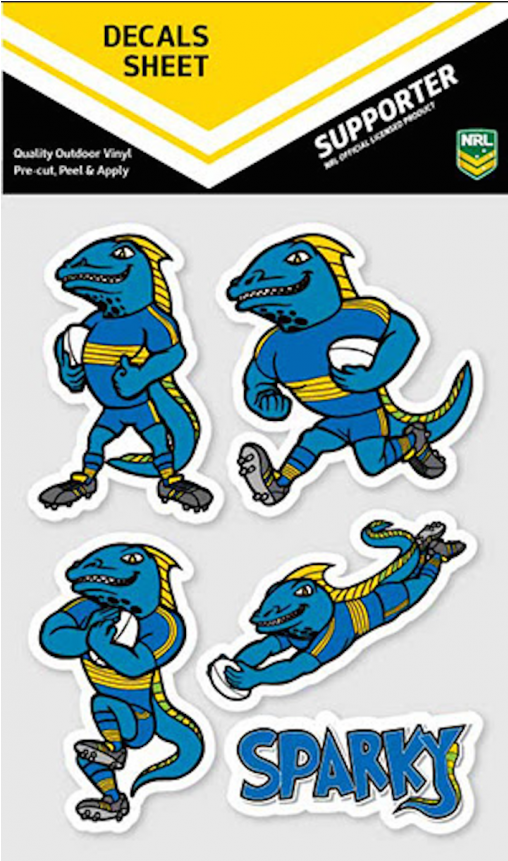 Parramatta Eels Nrl Uv Mascot Car Decals 5 Stickers - Canberra Raiders Nrl App Icon Car Decals (800x860), Png Download