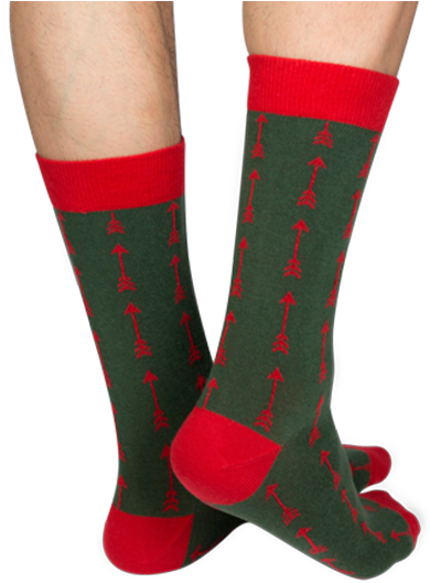 Calcetines De Algodón De Color Verde Militar Con Flechas - Sock (1700x800), Png Download