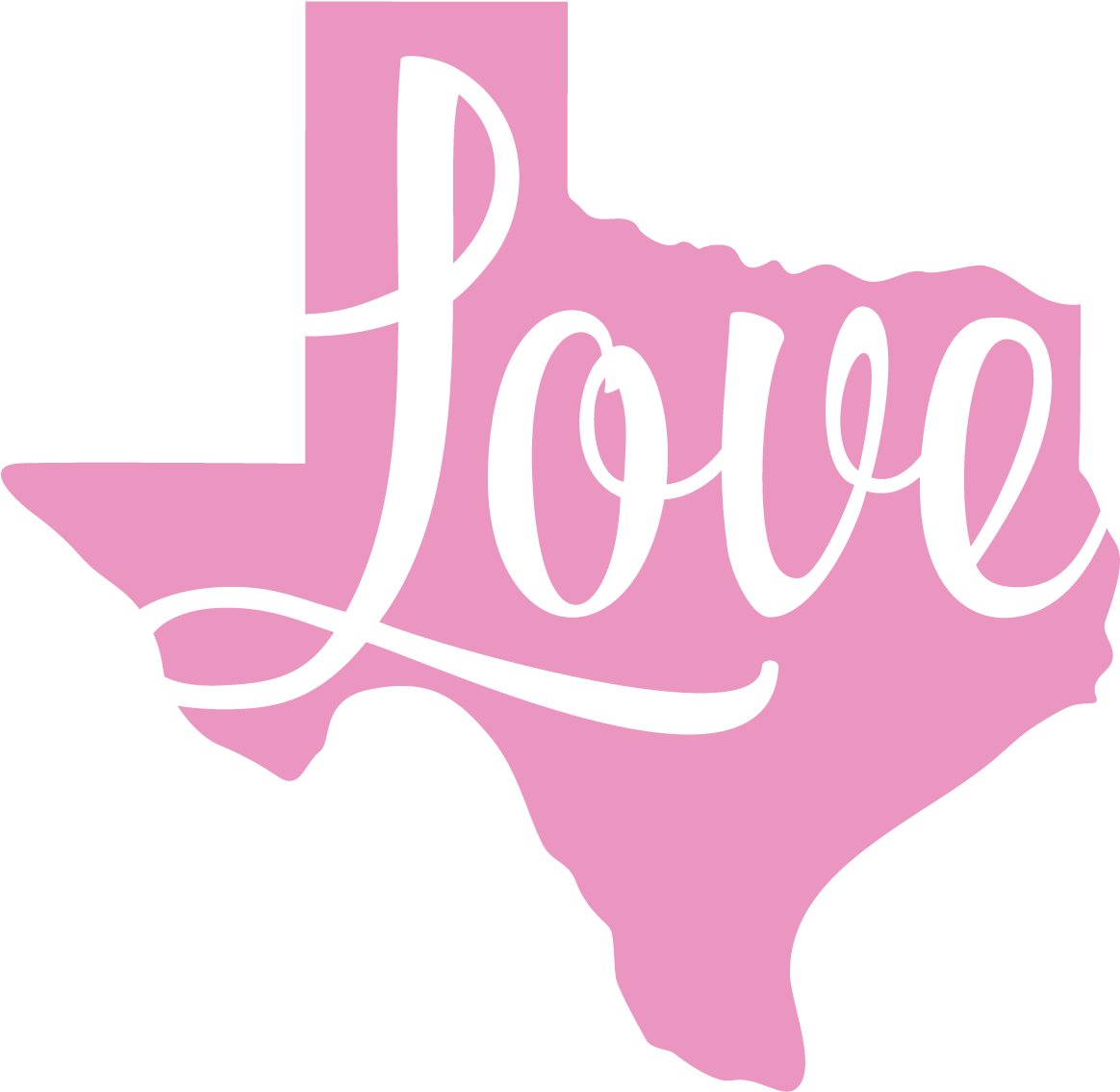 Texas Love Pink Car Decal - Pink Texas (1200x1200), Png Download