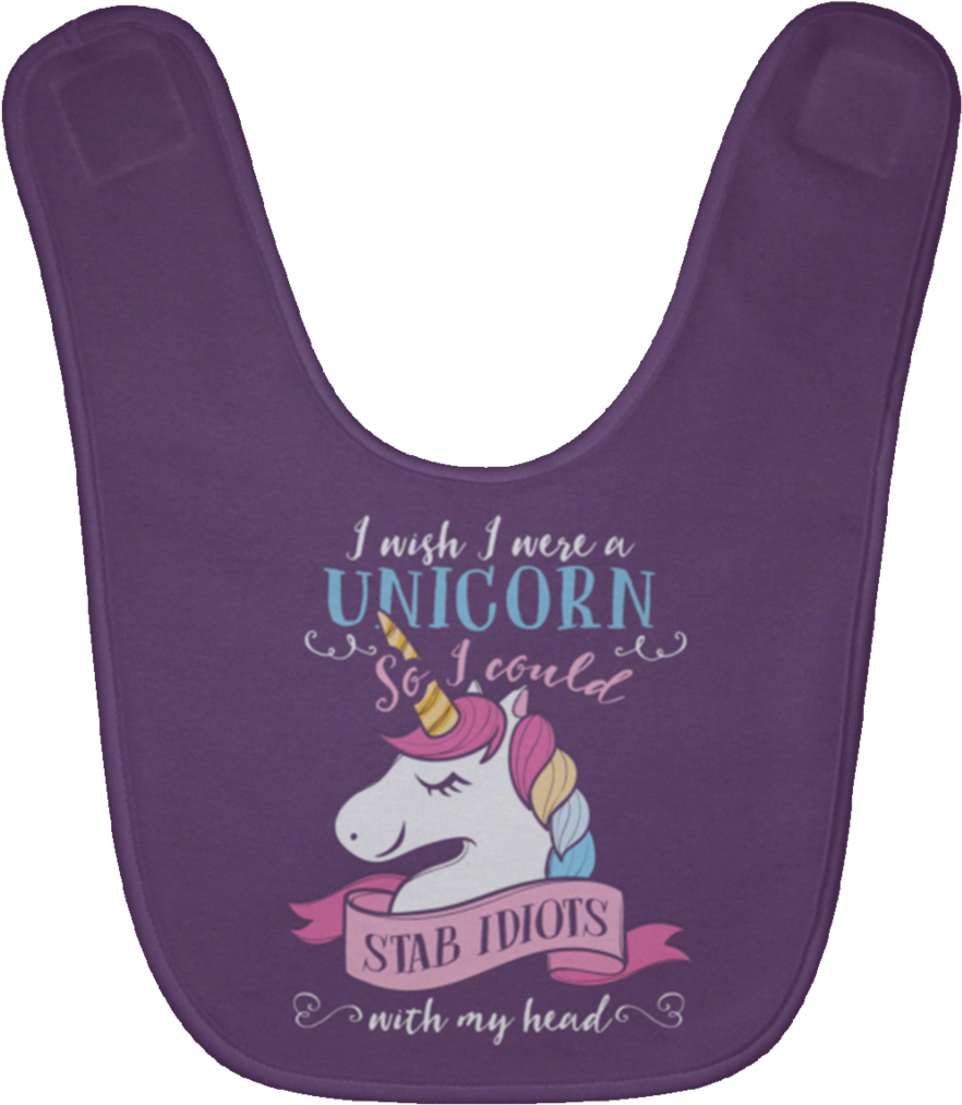 I Wish I Were A Unicorn Baby Bibs - Bib (1024x1024), Png Download